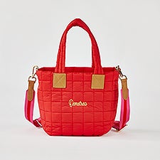 Embroidered Shiraleah Quilted Mini Tote in Red  - 51299