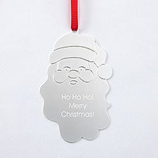 Engraved Silver Santa Ornament - 51318