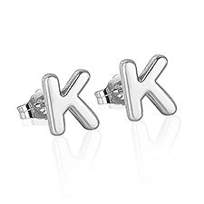 Personalized Bubble Letter Initial Earrings  - 51323D