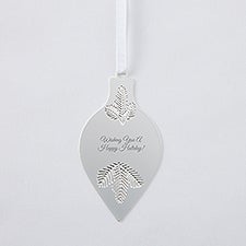 Engraved Silver Evergreen Drop Ornament - 51324