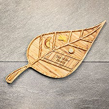 Personalized Small Leaf Charcuterie Tray - 51790D