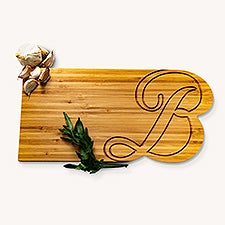 Personalized Minimalist Initial Bamboo Charcuterie Board  - 51800D