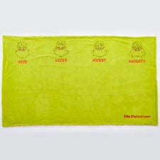 Embroidered Extra Large Grinch Family Throw  - 52135