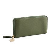 Vera Bradley Leather Continental Wallet in Bronze Green    - 52164