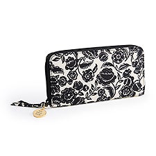 Vera Bradley Continental Wallet in Bubbly Flowers Black  - 52165