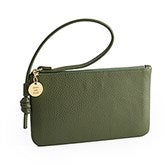 Vera Bradley Leather Wristlet in Bronze Green   - 52168