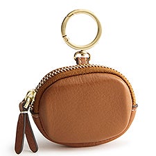 Vera Bradley Leather AirPods Bag Charm in Roasted Pecan   - 52180