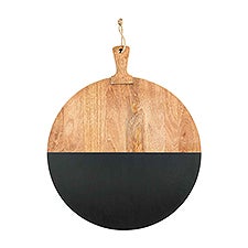 Round Black Wood Serving Board   - 52214