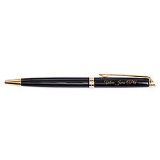 Engraved Waterman Hemisphere Black and Gold Ballpoint Pen   - 52275