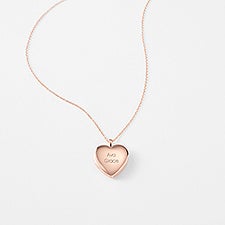 Kittenish Engraved Rose Gold Over Sterling Silver Heart Locket   - 52307