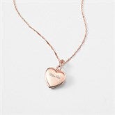 Kittenish Engraved Rose Gold Infinity Bail Heart Locket    - 52313