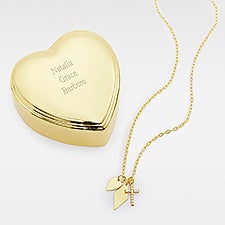 Kittenish Engraved Heart Box and Multi Charm Necklace Set    - 52339