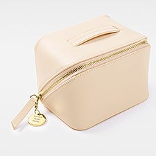 Kittenish Engraved Small Blush Leather Beauty Case    - 52384