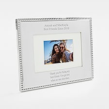 Kittenish Engraved Silver Beaded 4x6 Picture Frame - 52394