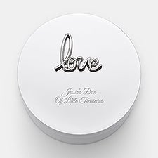 Engraved Silver "Love" Round Keepsake Box     - 52398