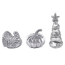 Mariposa Turkey, Pumpkin, and Tree Napkin Weight Set    - 52531