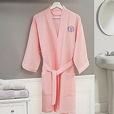 Kittenish Embroidered Waffle Weave Kimono Robes   - 52554