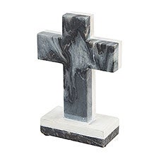 Gray Marble and Wood Cross    - 52585