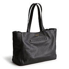 Debossed Vera Bradley Leather Hathaway Tote in Moonless Night   - 52659