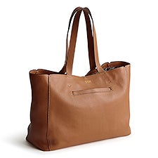 Debossed Vera Bradley Leather Hathaway Tote in Roasted Pecan  - 52660