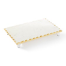 White Marble Raised Challah Board      - 52681