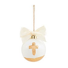 Gold Cross Hand-Painted Ball Ornament  - 52715