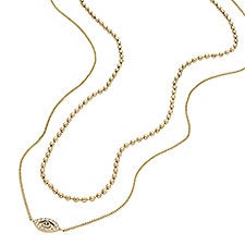 Fossil Sutton Gold Evil Eye Double Necklace   - 52894