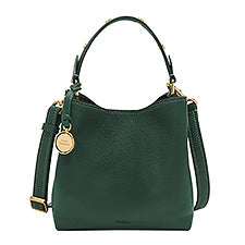 Engraved Fossil Jessie Green Leather Small Bucket Bag    - 52897