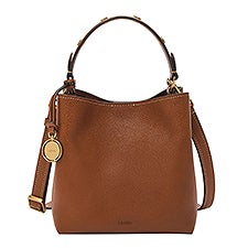 Engraved Fossil Jessie Brown Leather Small Bucket Bag   - 52898