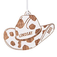 Kittenish Engraved Cowgirl Hat Gift Tag & Ornament   - 52942