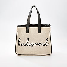 Kittenish Bridesmaid Mini Canvas and Leather Tote - 53161