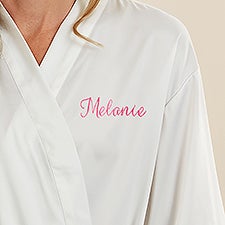 Kittenish Embroidered Satin Robe  - 53282