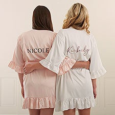 Kittenish Metallic Foil Personalized Satin Robe  - 53283