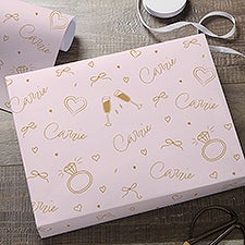 Kittenish Bridal Personalized Wrapping Paper with Name   - 53341