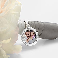 Kittenish Engraved Round Bouquet Photo Charm   - 53374