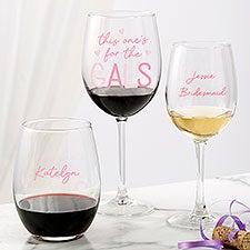 Kittenish For The Gals Personalized Wine Glass Collection   - 53426