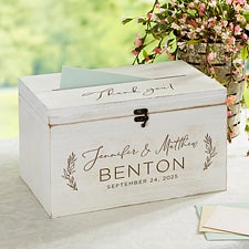 Kittenish Elegant Couple Engraved Wooden Wedding Keepsake Card Box    - 53435