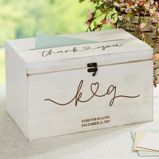 Kittenish Drawn Together By Love Engraved Wooden Wedding Keepsake Card Box  - 53436