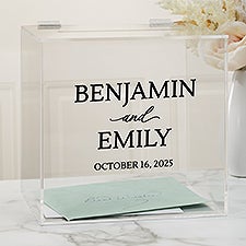 Kittenish Ever After Elegance Personalized Wedding Acrylic Card Box      - 53445