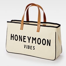 Kittenish "Honeymoon Vibes" Canvas and Leather Tote Bag   - 53460