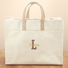 Kittenish Name and Initial Embroidered Tote Bag  - 53463