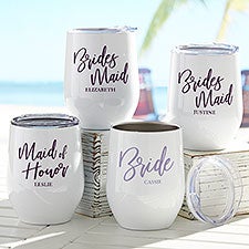 Kittenish Bridal Party Personalized Stainless Insulated Wine Cup     - 53496