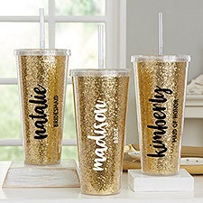 Kittenish Gold Sparkle Bridal Party Tumbler      - 53500