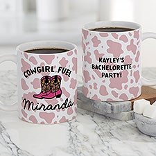 Kittenish Personalized Western Cow Print Coffee Mugs   - 53510