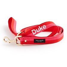 Embroidered Kate Spade Red & Pink Colorblock Leash - Medium/Large    - 54180