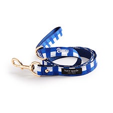 Embroidered Kate Spade Blue Gingham Leash - Small/Medium - 54181