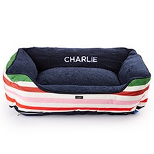 Embroidered Kate Spade Adventure Stripe Pet Bed  - 54197