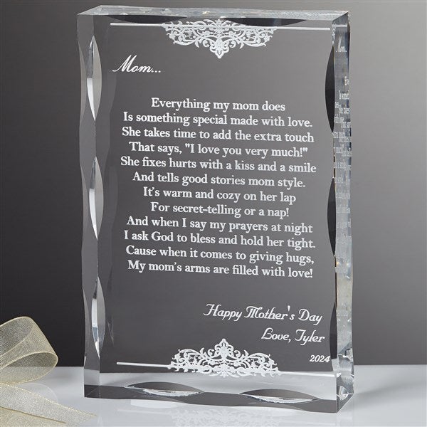 Gift for Mom from Daughter or Son - Meaningful Engraved Poem with Ange –  Smoky Tree LLC