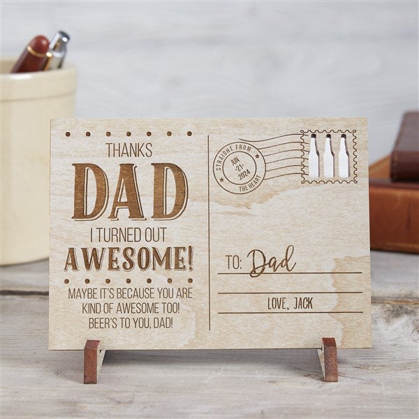 Personalized Father's Day Wood Postcard - Sending Love To Dad - 17654