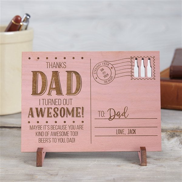 Personalized Father's Day Wood Postcard - Sending Love To Dad - 17654